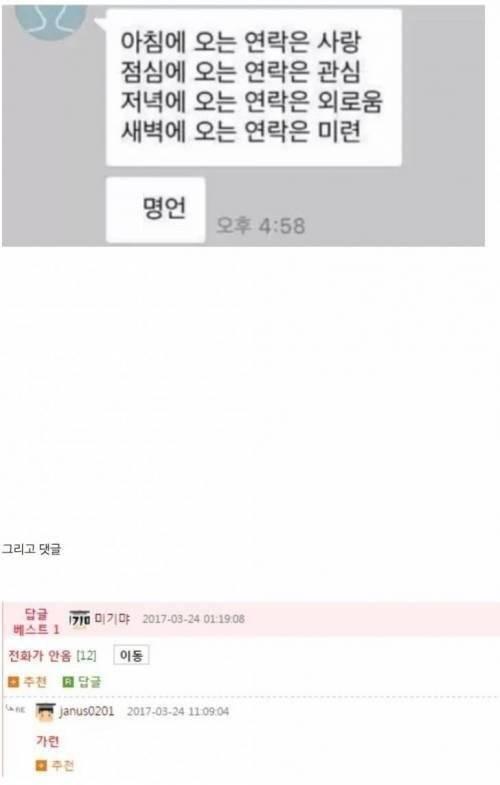 시간대별 오는 연락의 뜻