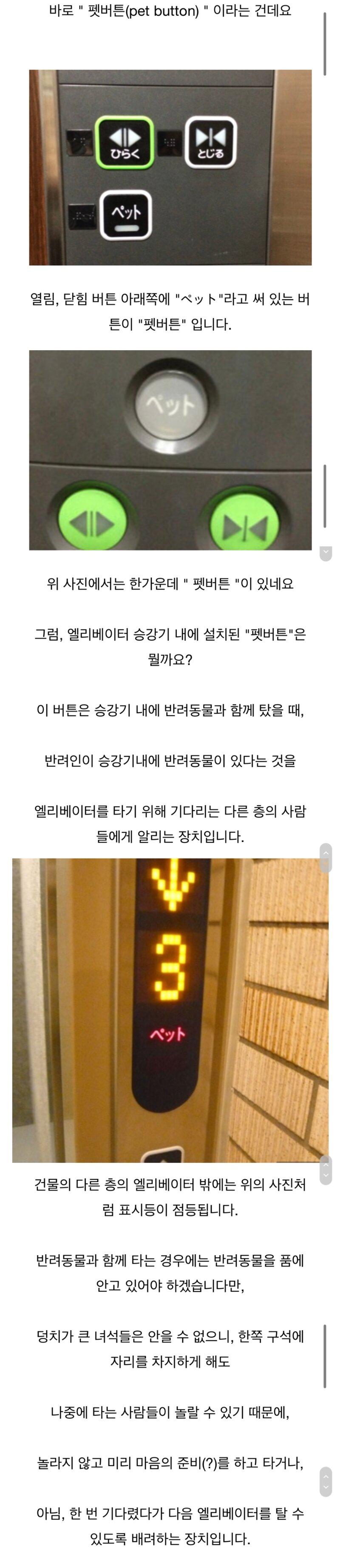 일본 엘리베이터에 있는 기능
