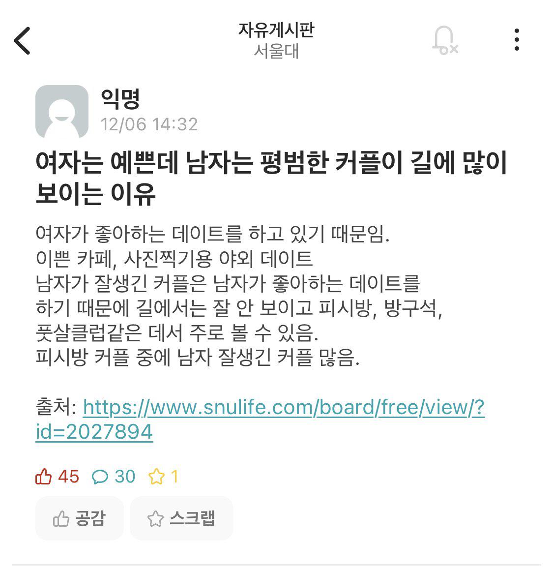 여자는 예쁜데 남자는 평범한 커플이 많이 보이는 이유