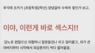 섹스가 무엇인지 정확하게 아는 초등2학년생.