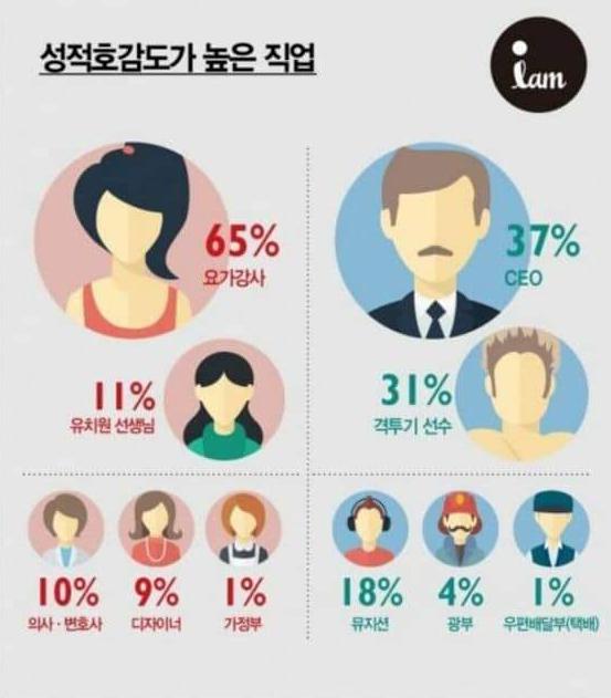 성적 호감도가 높은 직업