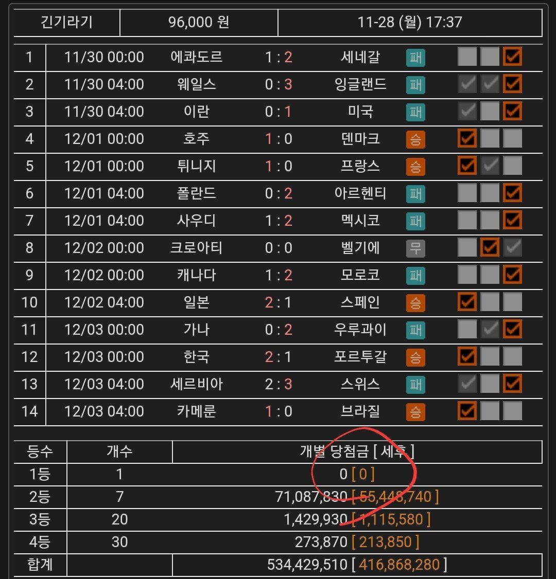 이번 월드컵 30억 날린 사람 ㄷㄷ