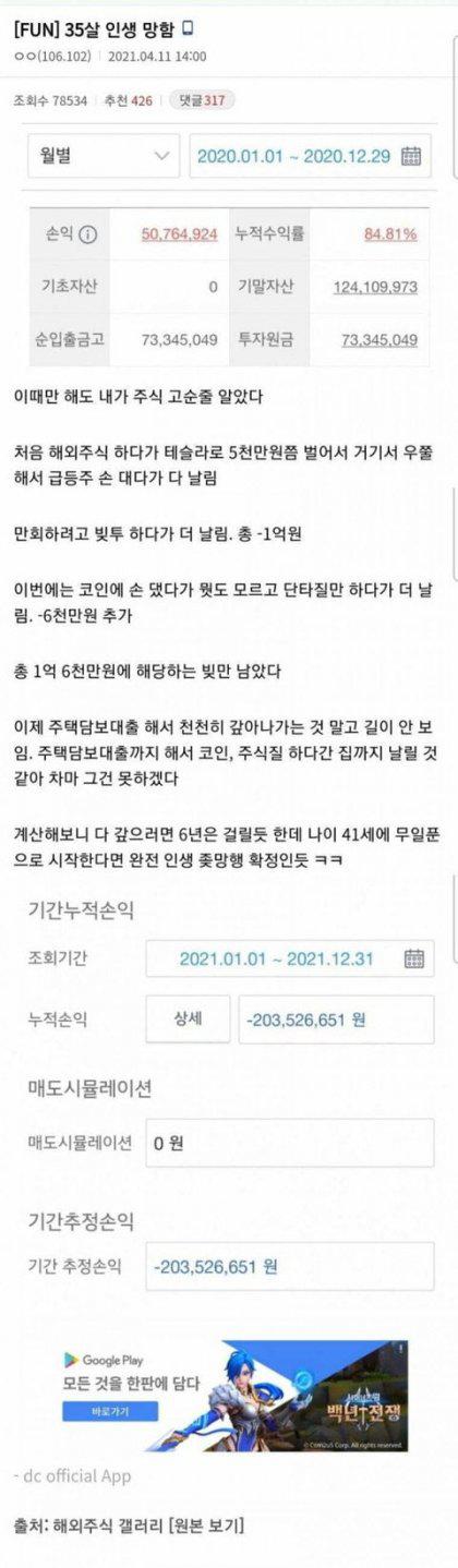 35살 주식으로 인생망함