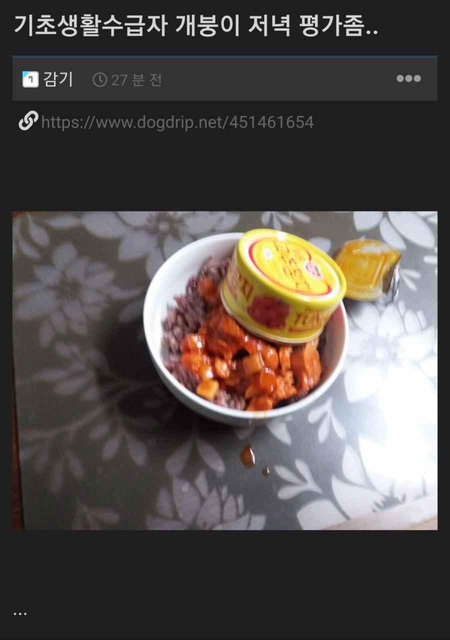 기초생활수급자 저녁 평가좀.