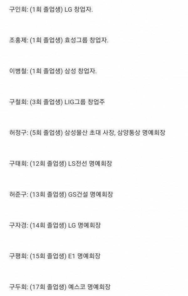 흔한 어느 시골 초등학교의 졸업생 명단