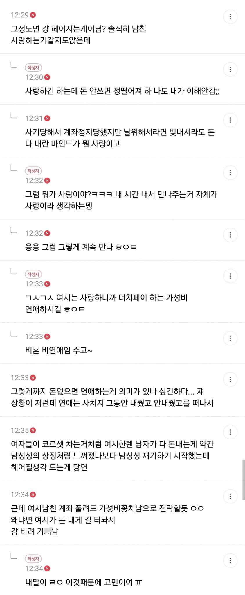 데이트비용 전부내는 여시