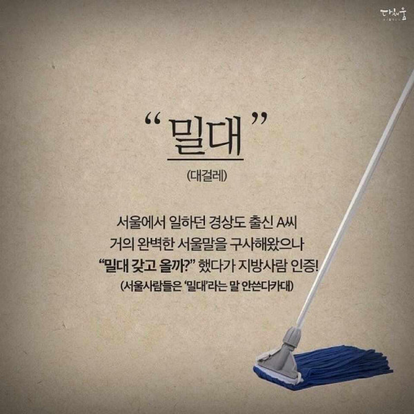 대걸레를 경상도에서 부르는 법.