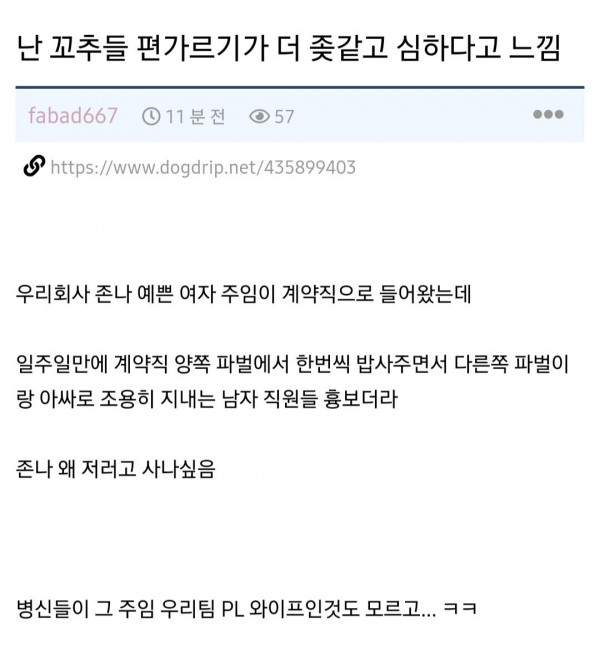 꼬추들 편가르기가 더 좆같고 심하다고 느낀 썰
