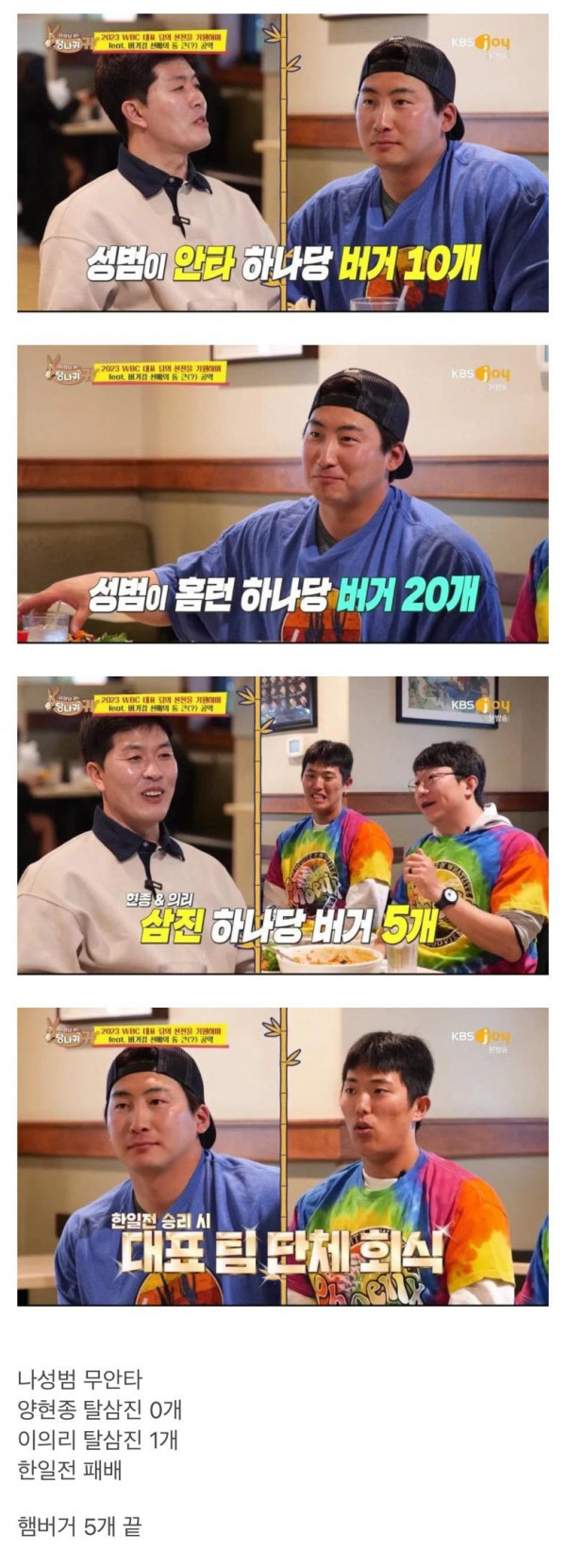 김병현의 WBC 햄버거 공약